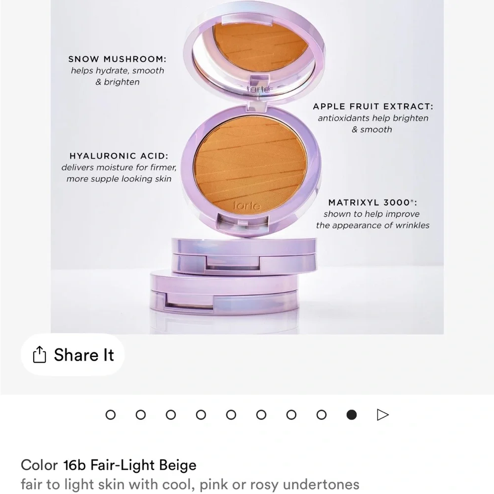 Tarte Face Tape Pressed Powder in 16B Fair-Light Beige NIB
